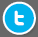 Twitters logotype, en blå rund ring med ett gement t.